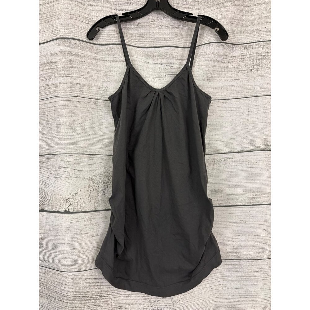 LAMade Ruched Side Sleeveless Tunic Top With Adjustable Spaghetti Straps Size L